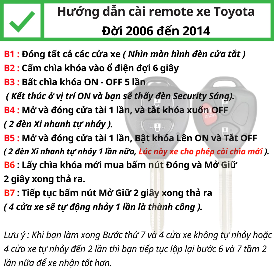 Cách học lệnh remote chìa khóa độ gập xe Toyota Innova, Fortuner, Vios, Hilux, Corolla Altis Cách học lệnh remote chìa khóa độ gập xe Toyota Innova, Fortuner, Vios, Hilux, Corolla Altis