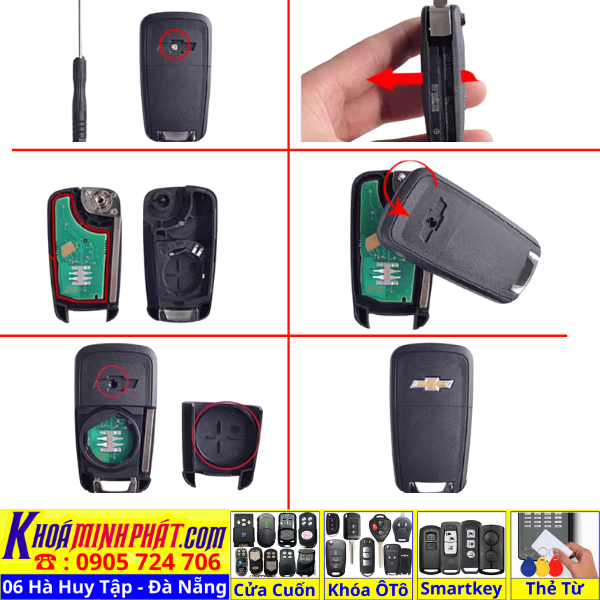 Vỏ Chìa khóa xe ô tô Chevrolet Cruze, Colorado, Orolado V10 - Làm Chìa Khoá Xe Ô Tô - Minh Phát Thay pin thay vỏ độ gập smartkey remote