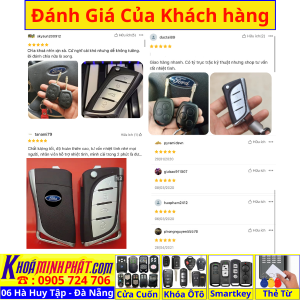 Chìa khóa remote xe ô tô Ford Transit đời 2005-2019 Full chức năng học lệnh điều khiển từ xa V19