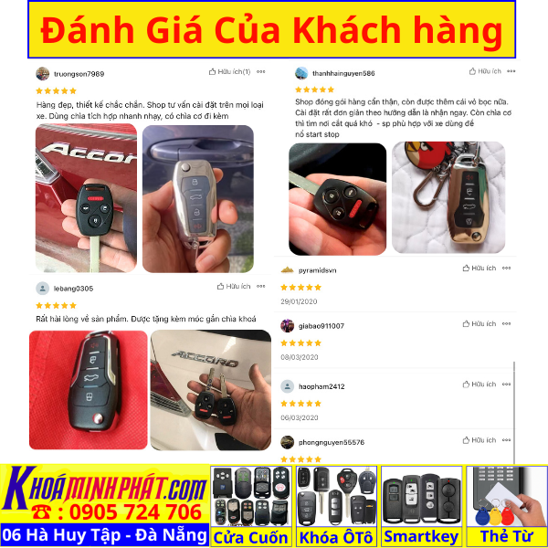 Chìa khóa remote xe Honda Accord, Civic, City, CR-V, Brio, Fit mẫu mới Full chức năng V12