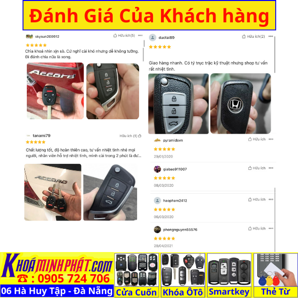 Chìa khóa remote xe Honda Accord, Civic, City, CR-V, Brio, Fit mẫu mới Full chức năng V14