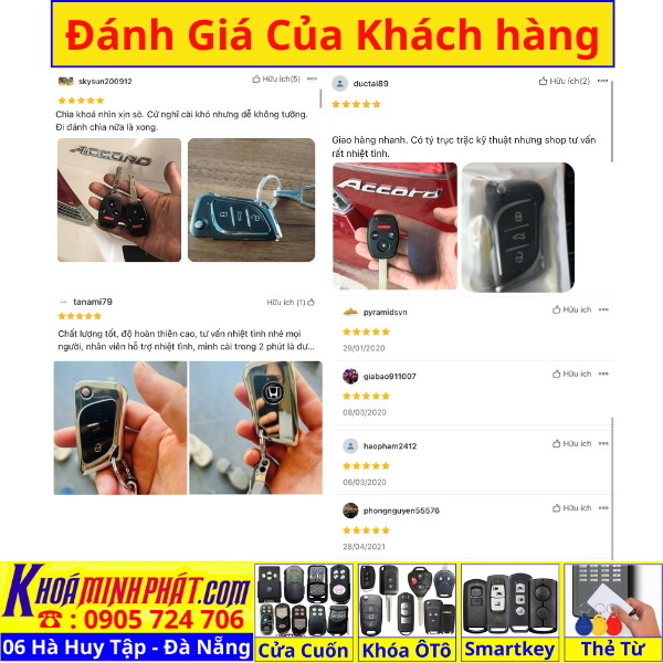 Chìa khóa remote xe Honda Accord, Civic, City, CR-V, Brio, Fit mẫu mới Full chức năng V17