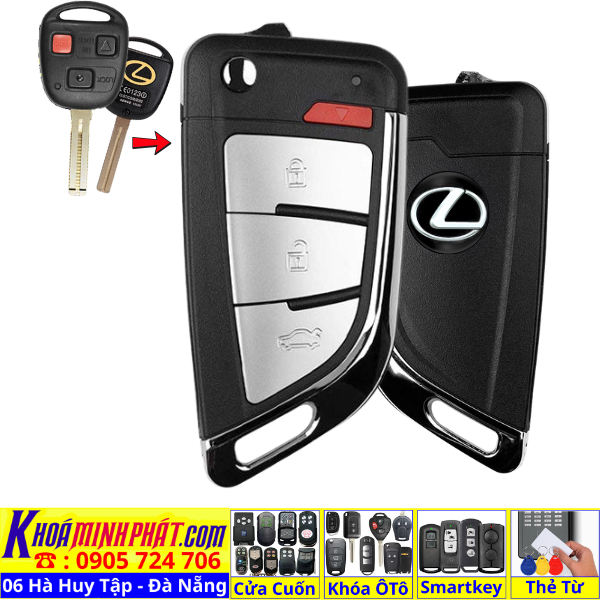 Chìa Khoá Xe Ô Tô Lexus LX470 GX470 – Mẫu Gập Gọn, Làm Chìa Khoá & Remote Học Lệnh Tại Đà Nẵng V16