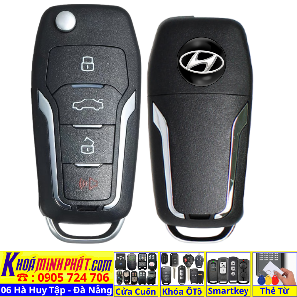 Chìa khoá Remote học lệnh chìa khóa xe Hyundai Solati mẫu gấp gọn mới cho xe đời 2015 2016 2017 2018 2019 2020 2021 2022 2023 2024 2025 2026 Mẫu V12