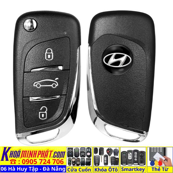 Chìa khoá Remote học lệnh chìa khóa xe Hyundai Solati mẫu gấp gọn mới cho xe đời 2015 2016 2017 2018 2019 2020 2021 2022 2023 2024 2025 2026 Mẫu V11