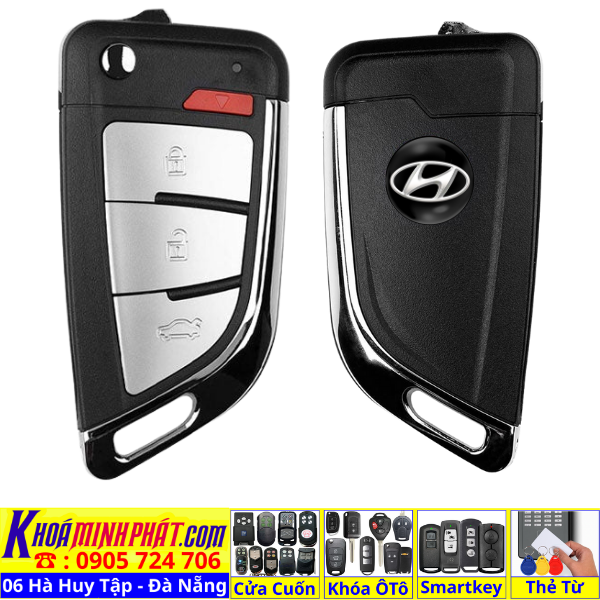 Chìa khoá Remote học lệnh chìa khóa xe Hyundai Solati mẫu gấp gọn mới cho xe đời 2015 2016 2017 2018 2019 2020 2021 2022 2023 2024 2025 2026 Mẫu V16