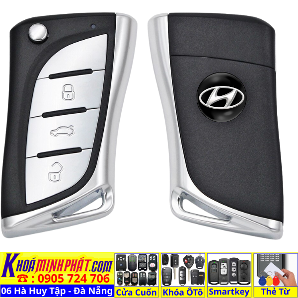 Chìa khoá Remote học lệnh chìa khóa xe Hyundai Solati mẫu gấp gọn mới cho xe đời 2015 2016 2017 2018 2019 2020 2021 2022 2023 2024 2025 2026 Mẫu V19