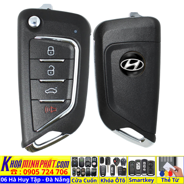 Chìa khoá Remote học lệnh chìa khóa xe Hyundai Solati mẫu gấp gọn mới cho xe đời 2015 2016 2017 2018 2019 2020 2021 2022 2023 2024 2025 2026 Mẫu V21