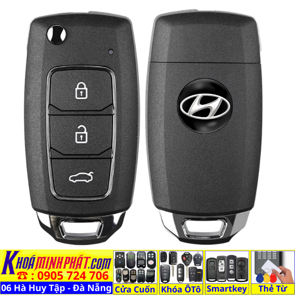 Chìa khoá Remote học lệnh chìa khóa xe Hyundai Solati mẫu gấp gọn mới cho xe đời 2015 2016 2017 2018 2019 2020 2021 2022 2023 2024 2025 2026 Mẫu V28