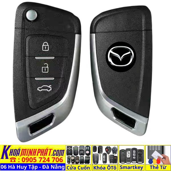 Chìa khoá Remote học lệnh chìa khóa xe Mazda BT50 mẫu độ gập gấp gọn mới cho xe đời 2012 2013 2014 2015 2016 2017 2018 2019 2020 2021 2022 2023 2024 2025 2026 V14