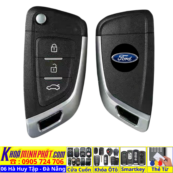 Chìa khóa remote độ gập xe Ford Escape mẫu mới Full chức năng học lệnh điều khiển nhanh mẫu V14