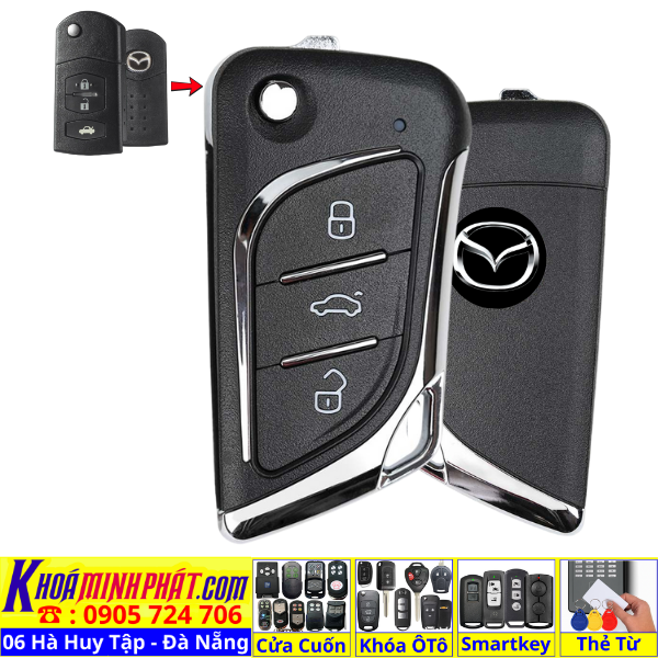 Làm Chìa Khoá Xe Ô Tô Mazda 3 2005–2015 – Chìa Khoá Gập Nguyên Mạch, Bền Ổn Định V17