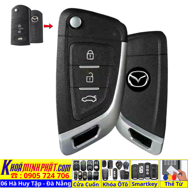 Chìa Khoá Xe Ô Tô Mazda 3 2005–2015 – Remote Học Lệnh, Điều Khiển Cửa Ô Tô Từ Xa V14