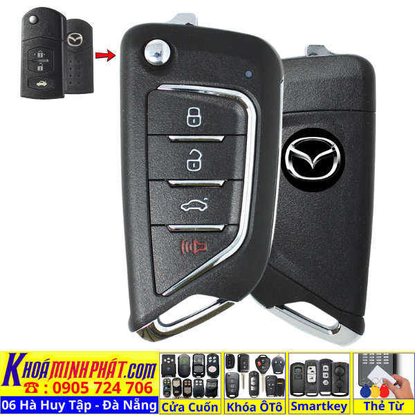 Chìa Khoá Gập Gọn Mazda 3 2005–2015 – Remote Điều Khiển Cửa Ô Tô, Dễ Sử Dụng V21