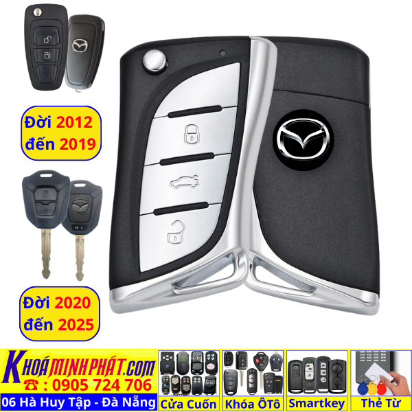 Làm Chìa Khoá Xe Ô Tô Mazda BT50 Đời 2012–2025 – Remote Gập Nguyên Mạch V19