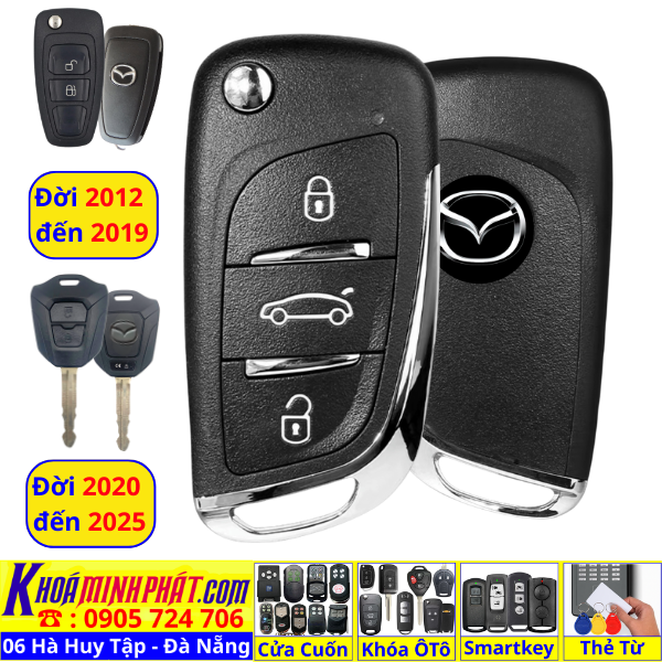 Chìa Khóa Độ Gập Mazda BT50 Đời 2012–2025 – Remote Học Lệnh, Gập Gọn Tiện Lợi v11