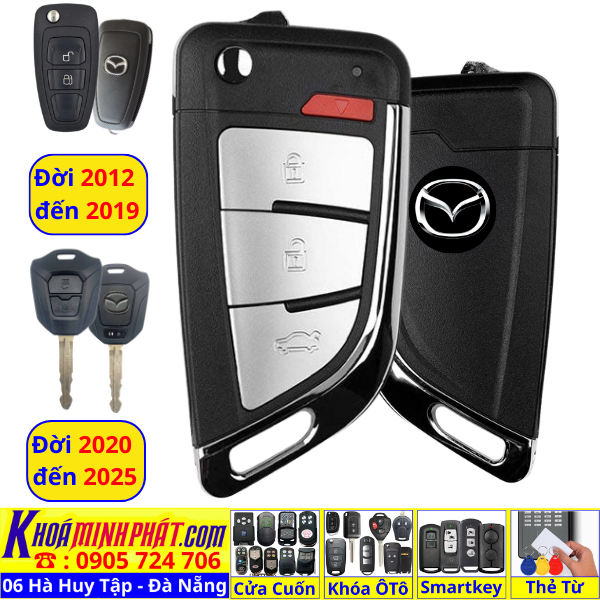 Remote Học Lệnh Xe Ô Tô Mazda BT50 Đời 2012–2025 – Chìa Khoá Gập Gấp Gọn V16