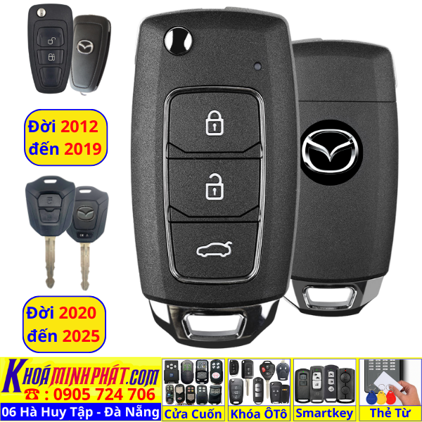 Điều Khiển Từ Xa Mazda BT50 Đời 2012–2025 – Chìa Khoá Độ Gập Sẵn Mạch V28