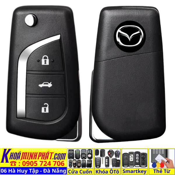 Chìa khoá Remote học lệnh chìa khóa xe Mazda BT50 mẫu độ gập gấp gọn mới cho xe đời 2012 2013 2014 2015 2016 2017 2018 2019 2020 2021 2022 2023 2024 2025 2026 V13