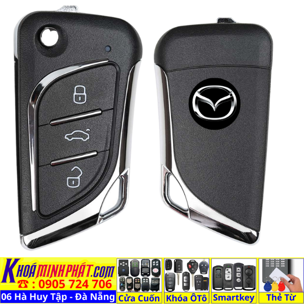 Chìa khoá Remote học lệnh chìa khóa xe Mazda BT50 mẫu độ gập gấp gọn mới cho xe đời 2012 2013 2014 2015 2016 2017 2018 2019 2020 2021 2022 2023 2024 2025 2026 V17