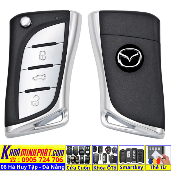 Chìa khoá Remote học lệnh chìa khóa xe Mazda BT50 mẫu độ gập gấp gọn mới cho xe đời 2012 2013 2014 2015 2016 2017 2018 2019 2020 2021 2022 2023 2024 2025 2026 V19