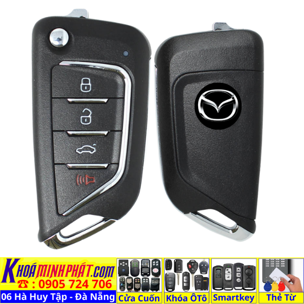 Chìa khoá Remote học lệnh chìa khóa xe Mazda BT50 mẫu độ gập gấp gọn mới cho xe đời 2012 2013 2014 2015 2016 2017 2018 2019 2020 2021 2022 2023 2024 2025 2026 V21