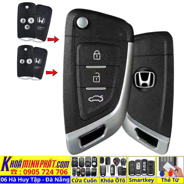 Sửa Chìa Khoá Thông Minh Honda Tại Đà Nẵng – Remote Gấp Gọn Full Chức Năng V14
