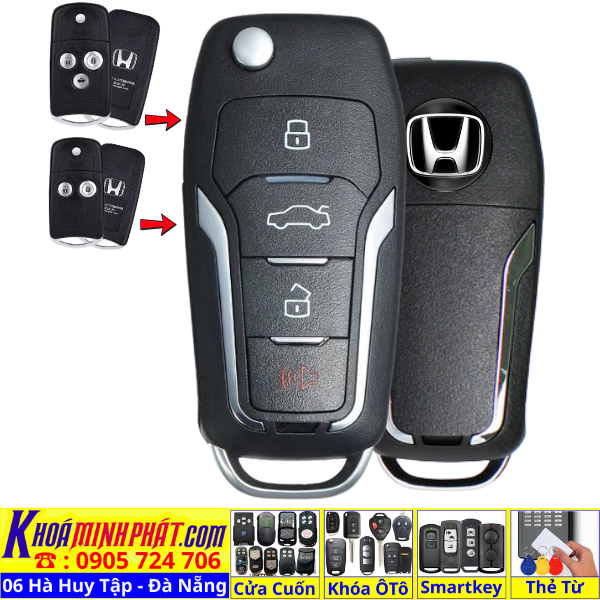 Làm Chìa Khoá Xe Ô Tô Honda Tại Đà Nẵng – Civic CRV Accord Jazz Đời 2010–2016 V12