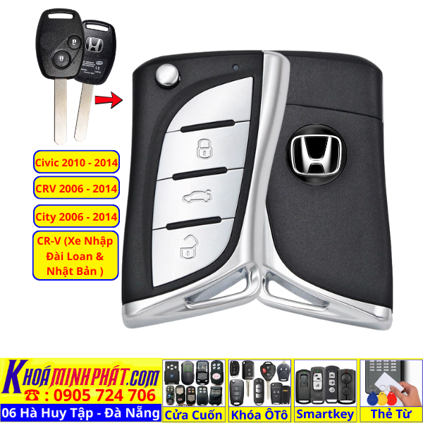 Chìa Khoá Học Lệnh Xe Ô Tô Honda Civic, City, CR-V, Brio, Accord, Fit – Điều Khiển Từ Xa Mẫu Mới V19