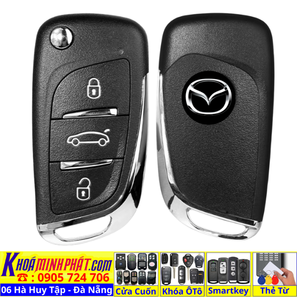 Chìa khoá Remote học lệnh chìa khóa xe Mazda BT50 mẫu độ gập gấp gọn mới cho xe đời 2012 2013 2014 2015 2016 2017 2018 2019 2020 2021 2022 2023 2024 2025 2026 V11