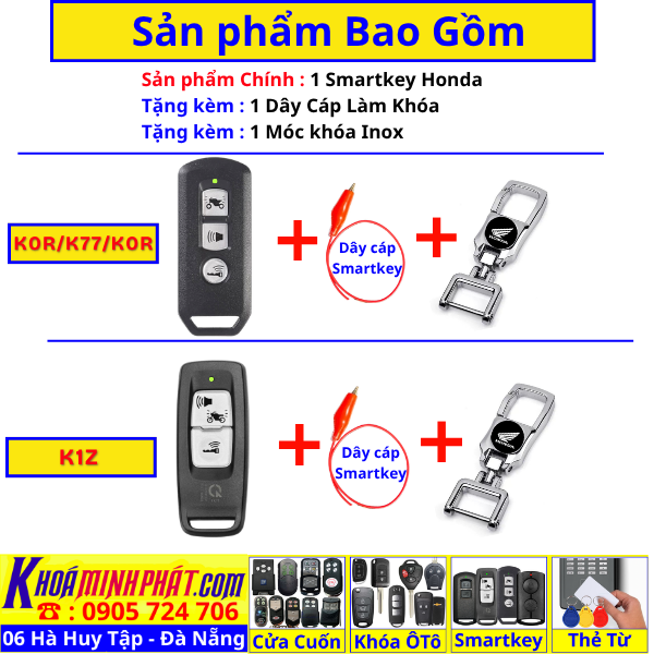 [ K01 ] Làm Chìa khoá Smartkey Honda SH125 150 160 tại Đà Nẵng SH125i ,SH Mode, PCX, SH300i, AB airblade, Lead, Vision, Vario Winner