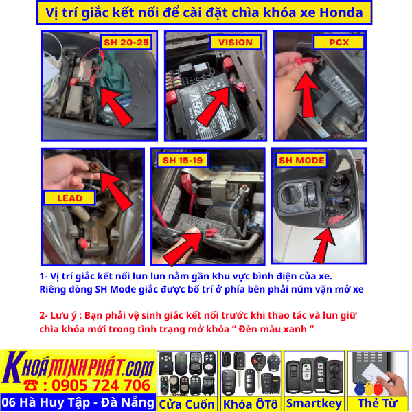 Làm Chìa khoá Smartkey xe Honda Vario AB Air Blade Vision Lead Đà Nẵng