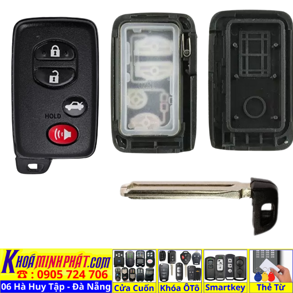 Vỏ Smartkey Toyota Camry, Venza, Altis, Land Cruiser Prado, Corolla Cross - Làm Chìa Khoá Xe Ô Tô - Minh Phát Thay pin thay vỏ độ gập smartkey remote