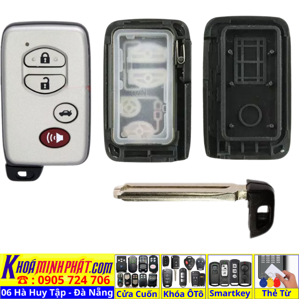 Vỏ Smartkey Toyota Camry, Venza, Altis, Land Cruiser Prado, Corolla Cross - Làm Chìa Khoá Xe Ô Tô - Minh Phát Thay pin thay vỏ độ gập smartkey remote