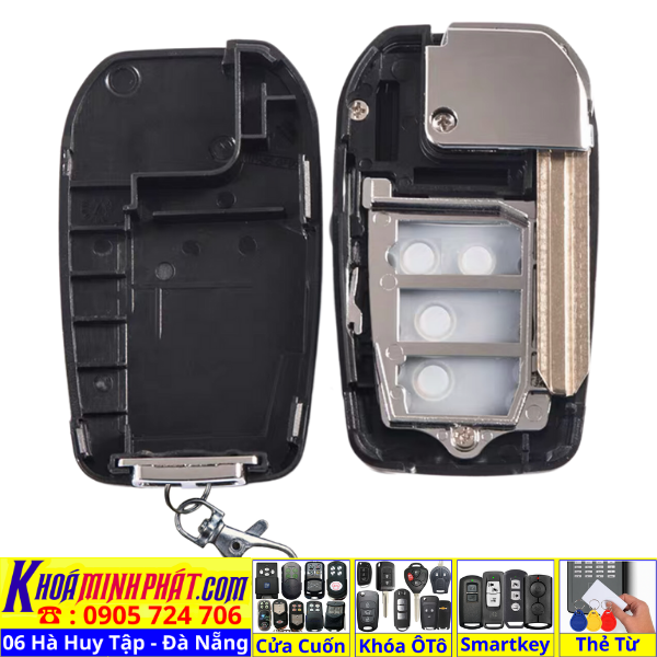 Vỏ Độ Gập Chìa Khoá Xe Toyota Vios Yaris Hiace đời 2015 đến 2025 V703 - Làm Chìa Khoá Xe Ô Tô - Minh Phát Thay pin thay vỏ độ gập smartkey remote
