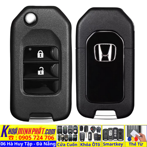 Vỏ Chìa khoá Honda Civic, CRV, City, Accord Odyssey Jazz fit độ gập V32 - Làm Chìa Khoá Xe Ô Tô - Minh Phát Thay pin thay vỏ độ gập smartkey remote