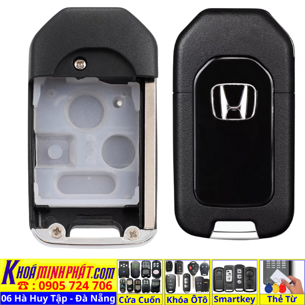Vỏ Chìa khoá Honda Civic, CRV, City, Accord Odyssey Jazz fit độ gập V32 - Làm Chìa Khoá Xe Ô Tô - Minh Phát Thay pin thay vỏ độ gập smartkey remote