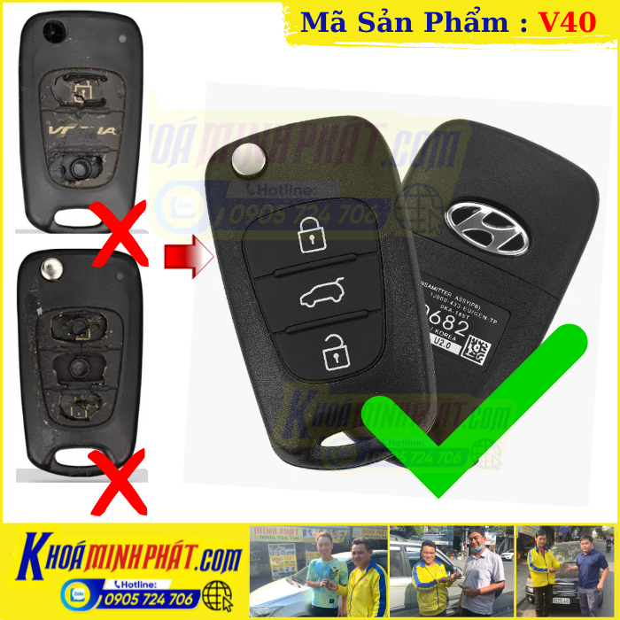Vỏ Chìa khóa Hyundai Accent, Avante, Elantra, Sonata 1