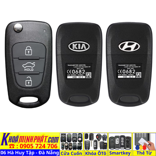 Vỏ Chìa Khóa Xe Ô Tô Kia Morning, Picanto, Cerato, Forte, K3, Rio, Soul, Sportage, Sorento, Carens, Rondo, Optima V41 - Làm Chìa Khoá Xe Ô Tô - Minh Phát Thay pin thay vỏ độ gập smartkey remote
