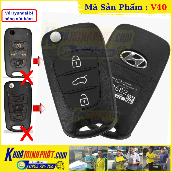 Hình ảnh Vỏ Chìa khóa Hyundai i30, Accent, Avante, Elantra, Sonata 1