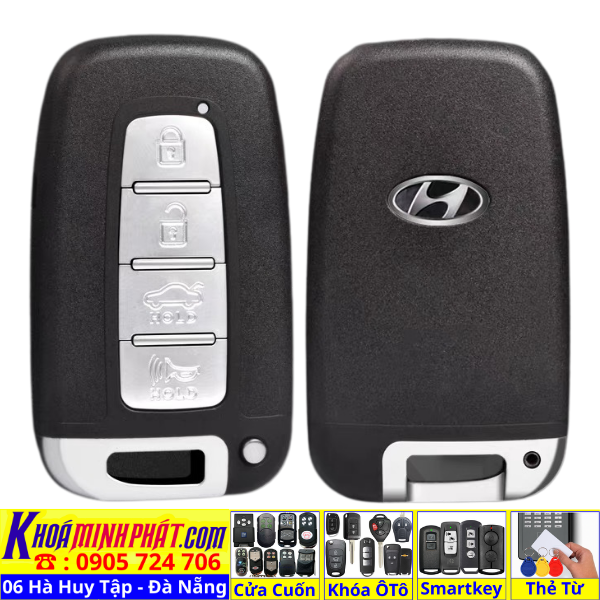 Vỏ Chìa Khóa Hyundai Santafe, Sonata, Elantra, Tucson, Veloster V44. - Làm Chìa Khoá Xe Ô Tô - Minh Phát Thay pin thay vỏ độ gập smartkey remote