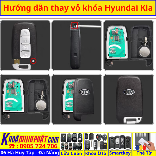 Vỏ Chìa khóa Smartkey xe Kia Cerato, Sportage, Forte, Sorento, Sportage, Optima V44 - Làm Chìa Khoá Xe Ô Tô - Minh Phát Thay pin thay vỏ độ gập smartkey remote