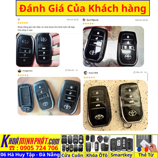 Vỏ Chìa Khóa Smartkey Ô Tô cho xe Toyota Vios Camry, Corolla, Innova, Hilux, Fortuner, RAV4, Yaris độ Sart Stop V709.3 - Làm Chìa Khoá Xe Ô Tô - Minh Phát Thay pin thay vỏ độ gập smartkey remote