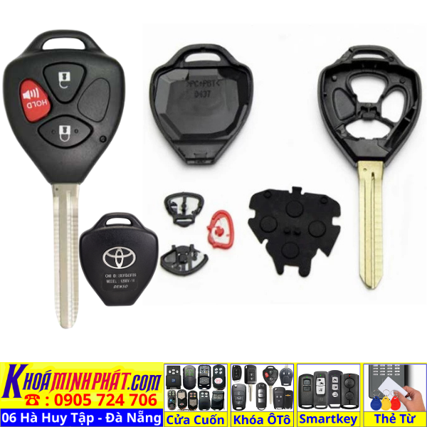 Vỏ Chìa Khoá Xe Ô Tô Toyota Vios, Yaris, Corolla Altis, Camry, Innova, Fortuner, Hilux, Avanza, Rush, Wigo, Raize V74 - Làm Chìa Khoá Xe Ô Tô - Minh Phát Thay pin thay vỏ độ gập smartkey remote