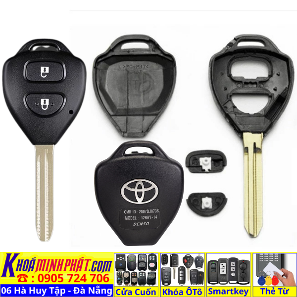 Vỏ Chìa Khoá Xe Ô Tô Toyota Vios, Yaris, Corolla Altis, Camry, Innova, Fortuner, Hilux, Avanza, Rush, Wigo, Raize V74 - Làm Chìa Khoá Xe Ô Tô - Minh Phát Thay pin thay vỏ độ gập smartkey remote