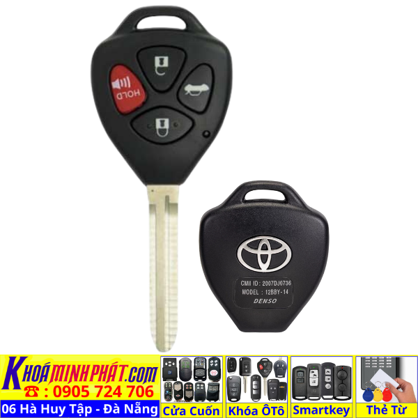 Vỏ Chìa Khoá Xe Ô Tô Toyota Vios, Yaris, Corolla Altis, Camry, Innova, Fortuner, Hilux, Avanza, Rush, Wigo, Raize V74 - Làm Chìa Khoá Xe Ô Tô - Minh Phát Thay pin thay vỏ độ gập smartkey remote
