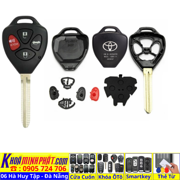 Vỏ Chìa Khoá Xe Ô Tô Toyota Vios, Yaris, Corolla Altis, Camry, Innova, Fortuner, Hilux, Avanza, Rush, Wigo, Raize V74 - Làm Chìa Khoá Xe Ô Tô - Minh Phát Thay pin thay vỏ độ gập smartkey remote