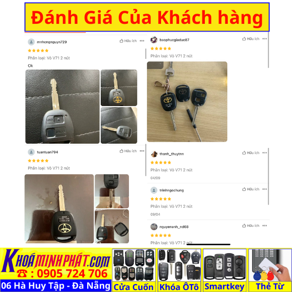 Vỏ Chìa khoá xe Ô Tô Land Cruiser Parado V71. 2 nút bấm - Làm Chìa Khoá Xe Ô Tô - Minh Phát Thay pin thay vỏ độ gập smartkey remote