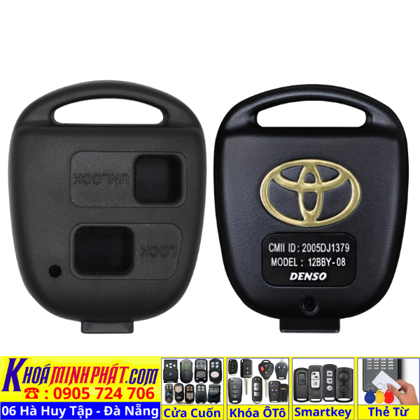 Vỏ Chìa khoá xe Ô Tô Land Cruiser Parado V71. 2 nút bấm - Làm Chìa Khoá Xe Ô Tô - Minh Phát Thay pin thay vỏ độ gập smartkey remote