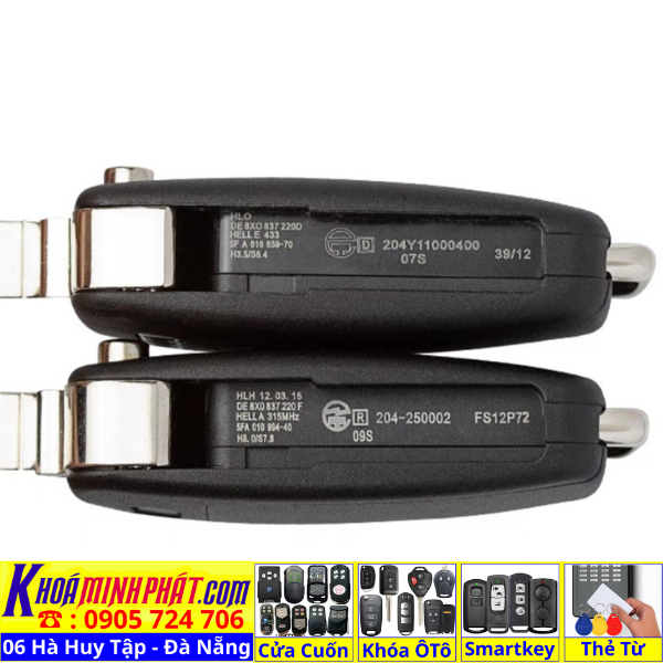 Vỏ Chìa khoá xe ô tô Audi A1 A2 A3 A4 A5 A6 A7 A8 Q3 Q7 V951- Làm Chìa Khoá Xe Ô Tô - Minh Phát Thay pin thay vỏ độ gập smartkey remote